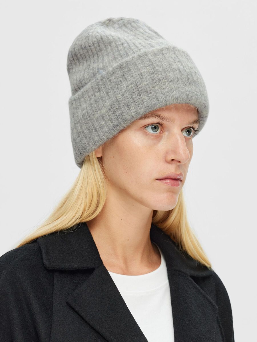 Maline Knit Beanie - Light Grey Melange