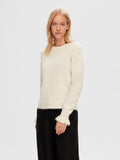 Sia Ras LS Knit Frill Cuff O-Neck B - Birch Melange