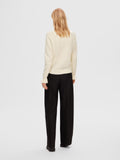 Sia Ras LS Knit Frill Cuff O-Neck B - Birch Melange