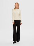 Sia Ras LS Knit Frill Cuff O-Neck B - Birch Melange