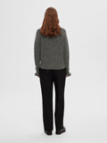 Sia Ras LS Knit Frill Cuff O-Neck B - Medium Grey Melange