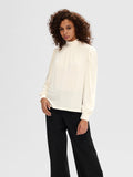 Saya Ls High Neck Top - Snow White