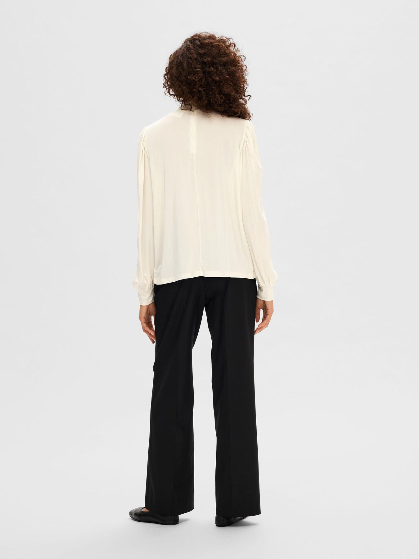 Saya Ls High Neck Top - Snow White