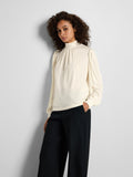 Saya Ls High Neck Top - Snow White