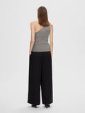 Lura Lurex One Shoulder Knit Top - Medium Grey Melange Lurex