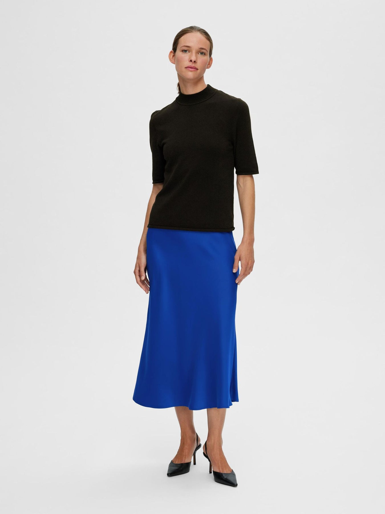 Lura Lurex 2/4 Knit Tee - Black Lurex