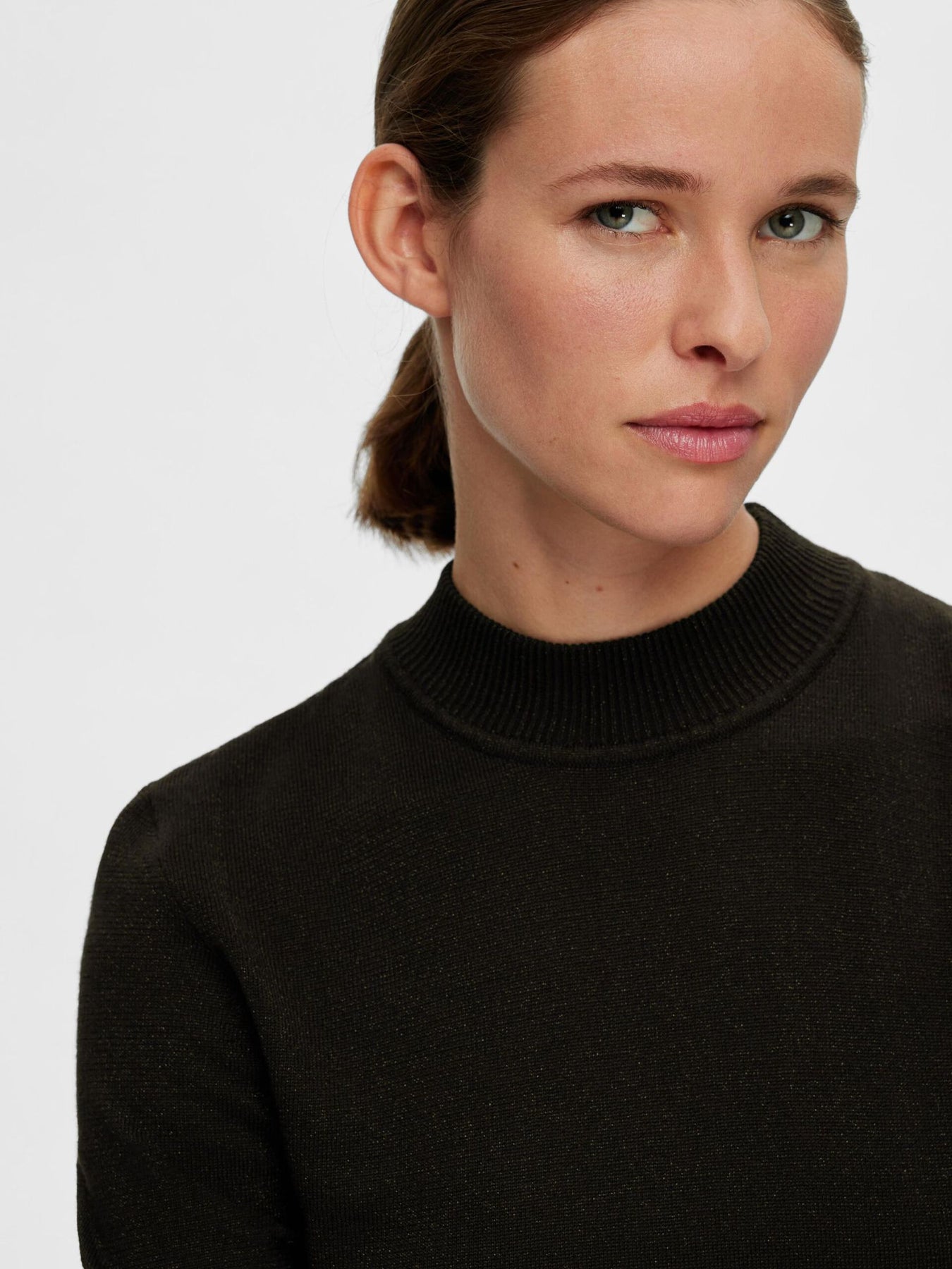 Lura Lurex 2/4 Knit Tee - Black Lurex
