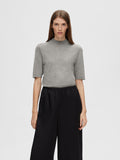 Lura Lurex 2/4 Knit Tee - Medium Grey Melange Lurex