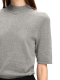 Lura Lurex 2/4 Knit Tee - Medium Grey Melange Lurex