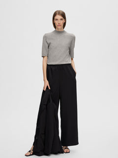 Lura Lurex 2/4 Knit Tee - Medium Grey Melange Lurex
