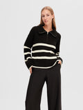 Bloomie LS Knit Half Zip - Black Snow White