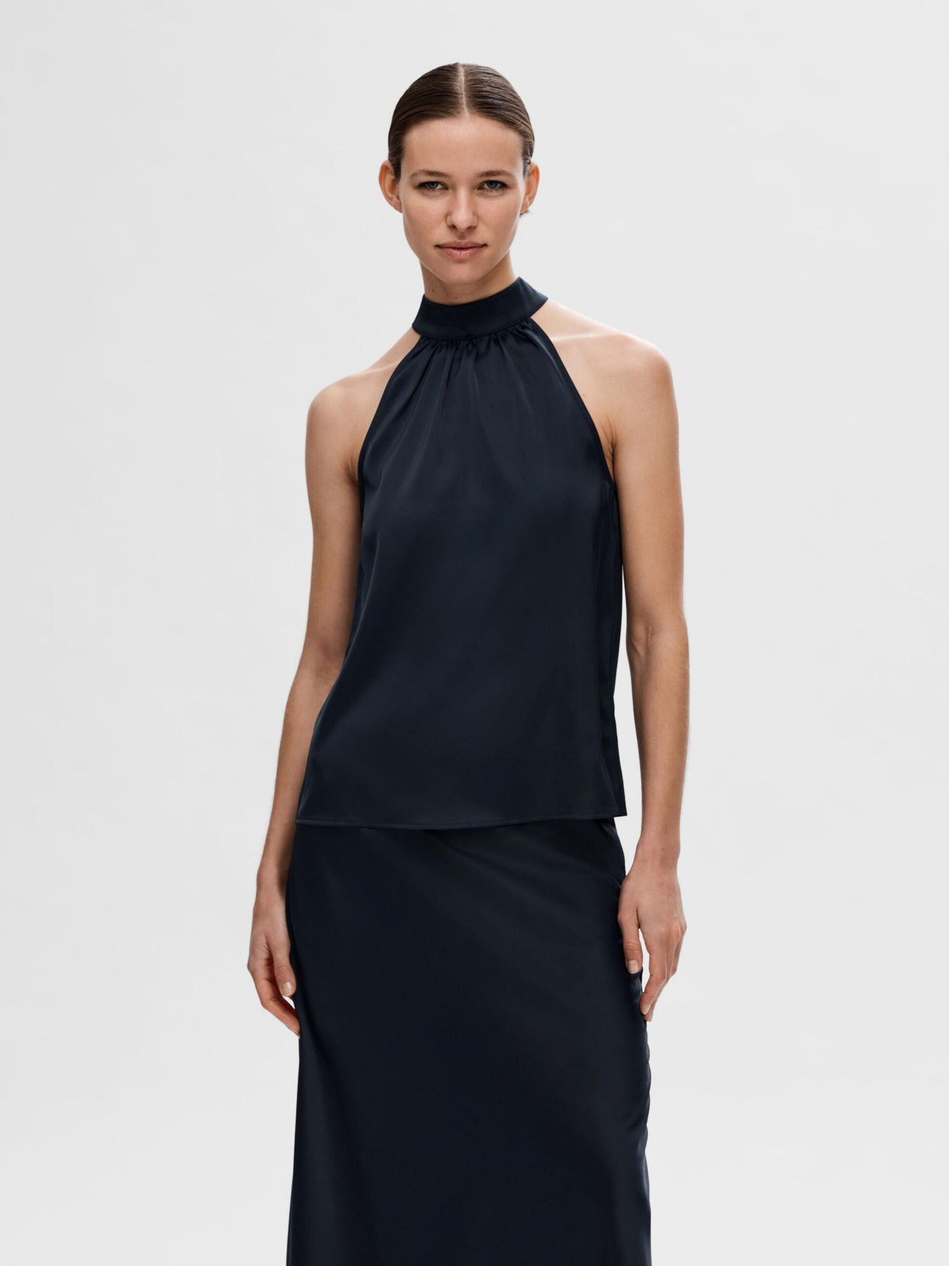 Lena-Rachelle Halterneck Top - Dark Sapphire