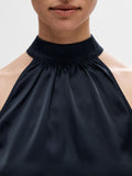 Lena-Rachelle Halterneck Top - Dark Sapphire