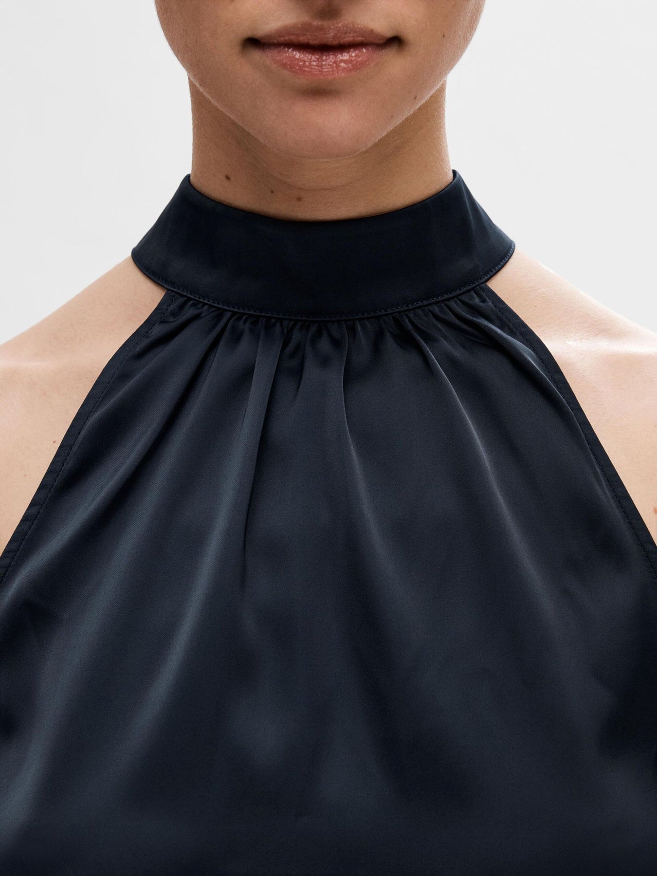 Lena-Rachelle Halterneck Top - Dark Sapphire