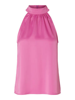 Lena-Rachelle Halterneck Top - Phlox Pink