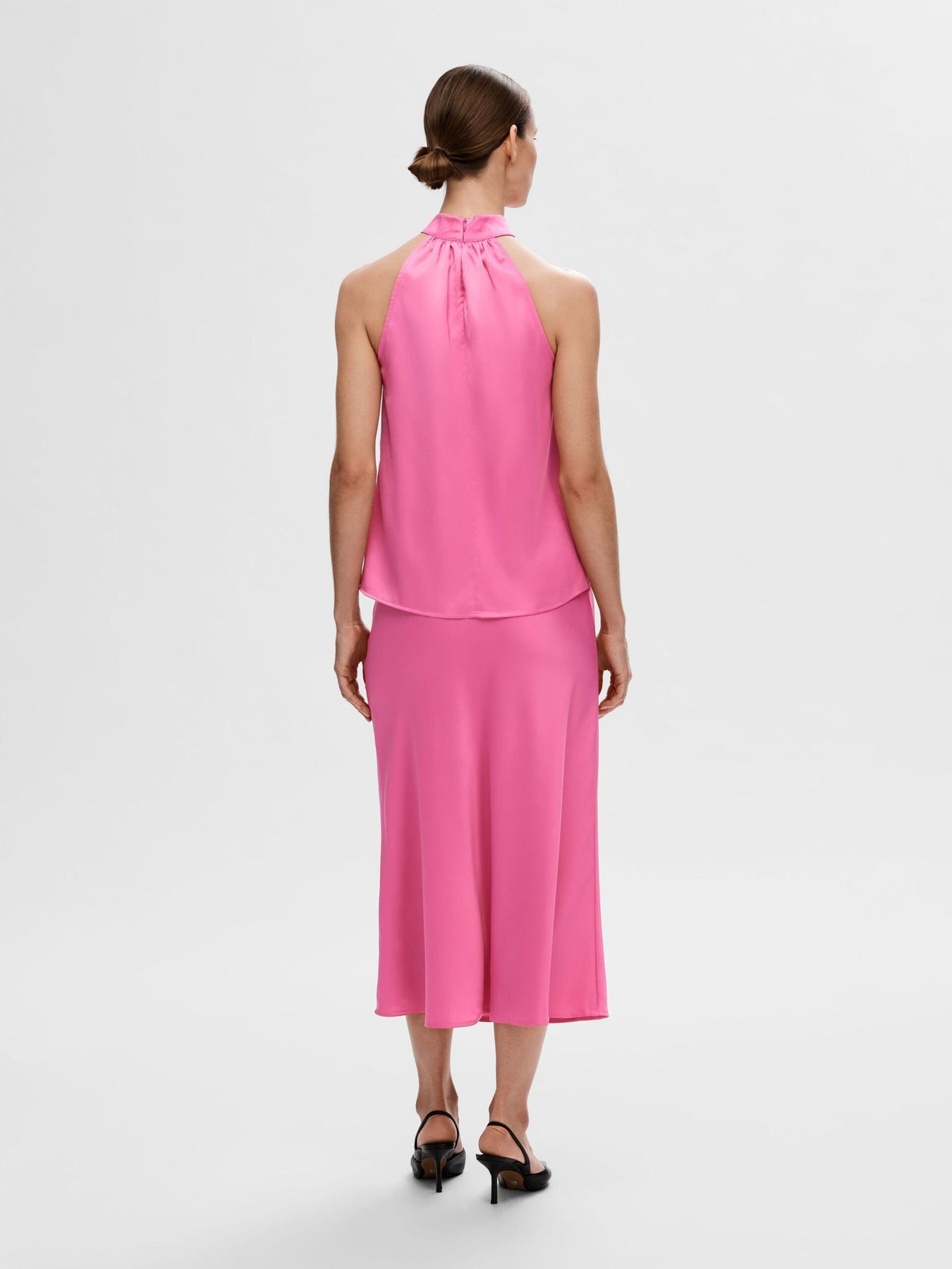 Lena-Rachelle Halterneck Top - Phlox Pink