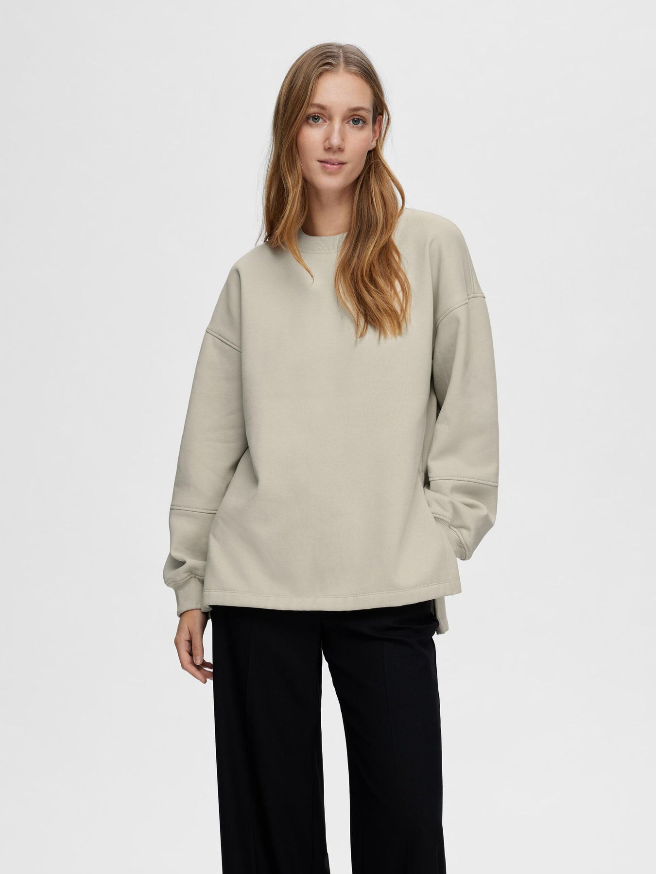 Yrsa Ls Crew Neck Sweat - Oatmeal