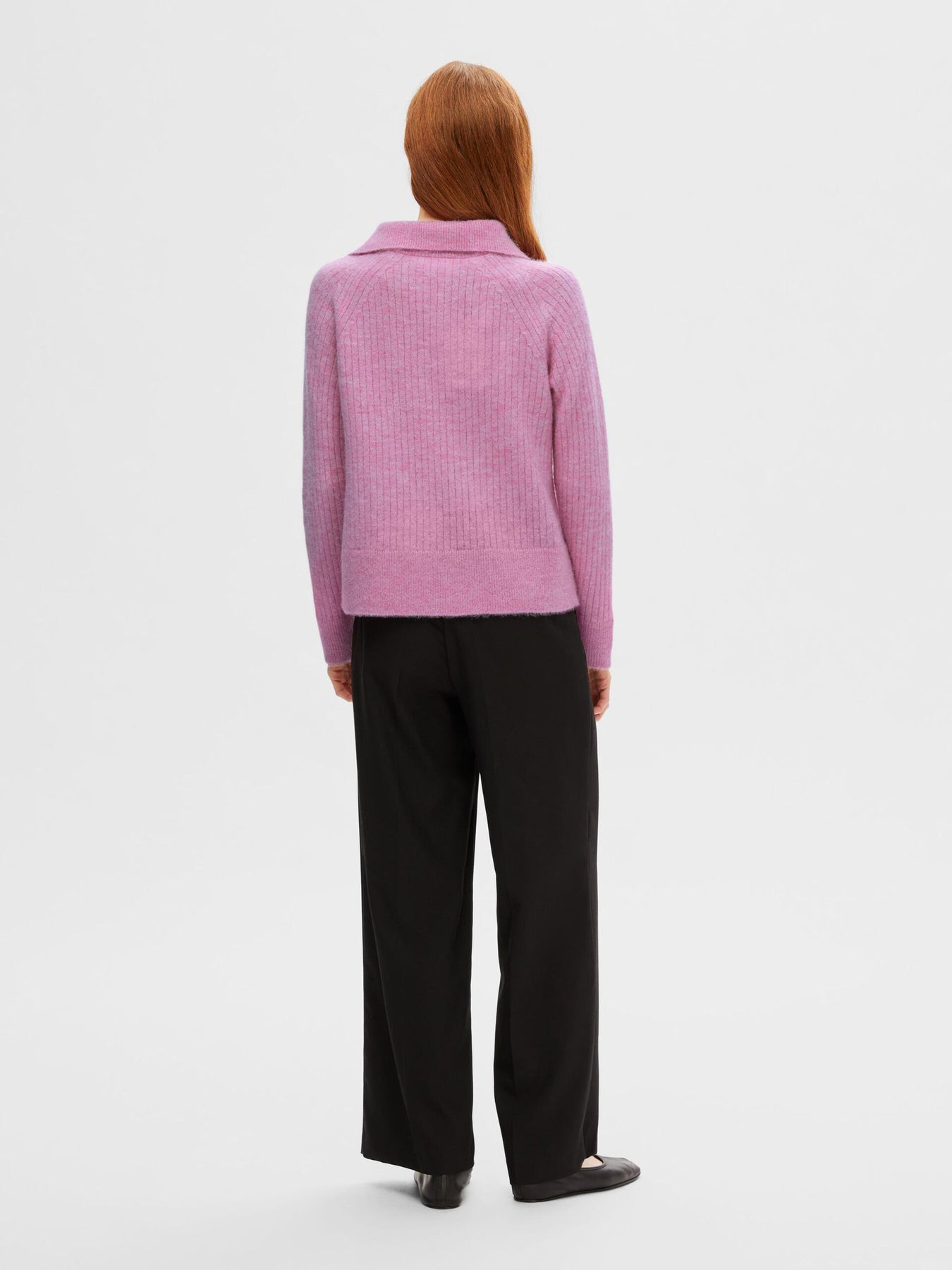 Lulu Mika Half Zip Ls Knit - Moonlite Mauve Melange