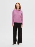 Lulu Mika Half Zip Ls Knit - Moonlite Mauve Melange