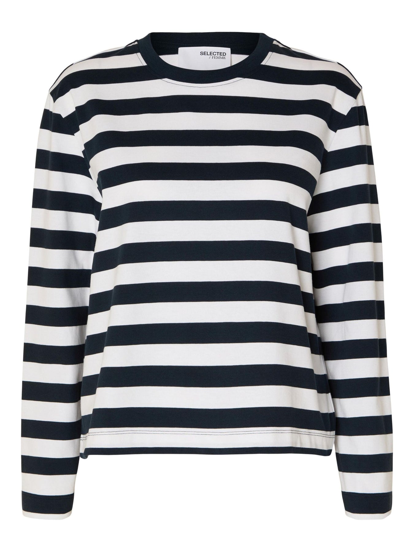 Essential Ls Striped Boxy Tee - Dark Sapphire/Bright White