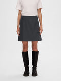 Mercy-Ula HW Mini Wool Skirt - Dark Grey Melange