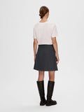 Mercy-Ula HW Mini Wool Skirt - Dark Grey Melange