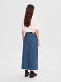 Esther Hw Mid Blue Denim Skirt - Medium Blue Denim
