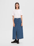 Esther Hw Mid Blue Denim Skirt - Medium Blue Denim