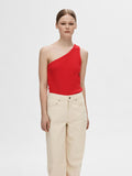 Anna One Shoulder Top - Flame Scarlet