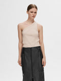 Anna One Shoulder Top - Oatmeal Melange