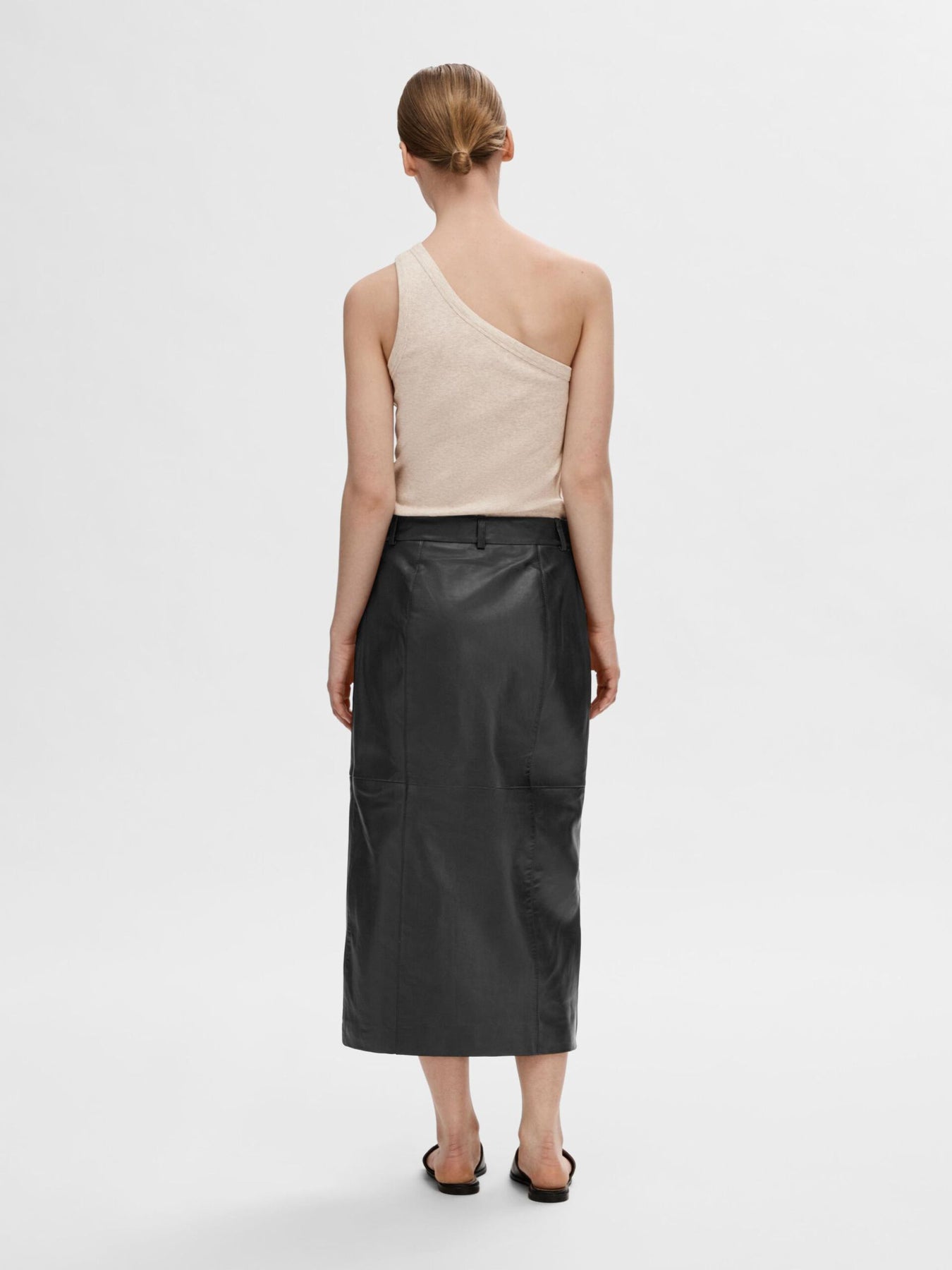 Anna One Shoulder Top - Oatmeal Melange