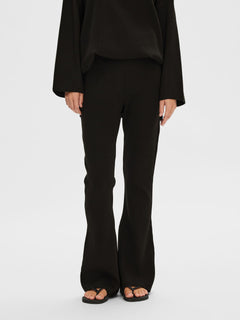 Karo Flared Knit Pants Ex - Black