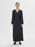 Susie L/S Ankle Wrap Dress - Dark Sapphire
