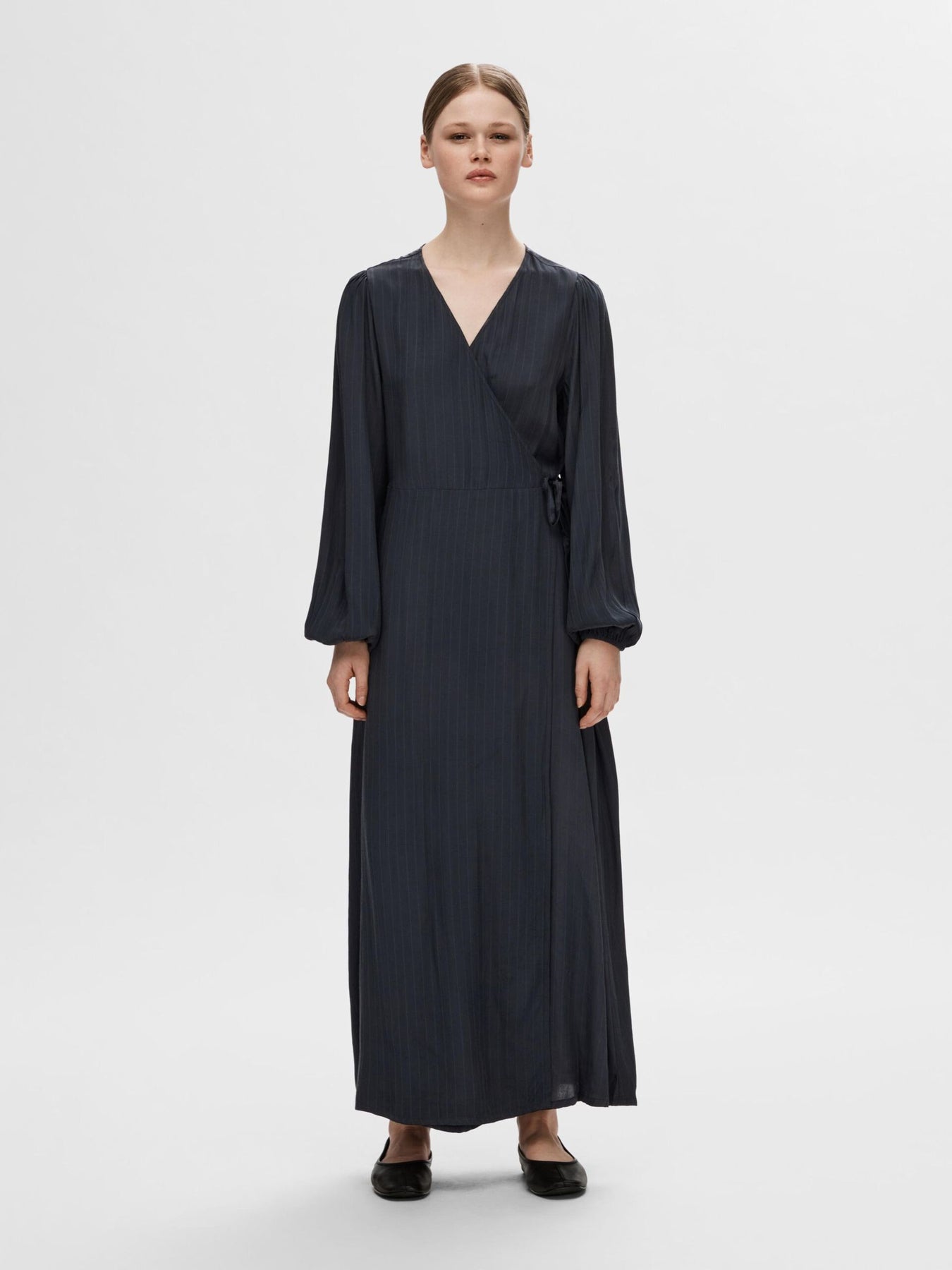 Susie L/S Ankle Wrap Dress - Dark Sapphire