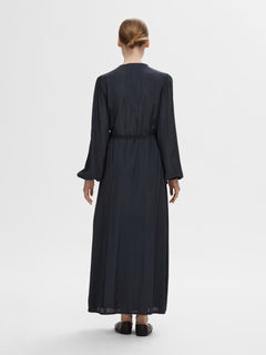 Susie L/S Ankle Wrap Dress - Dark Sapphire