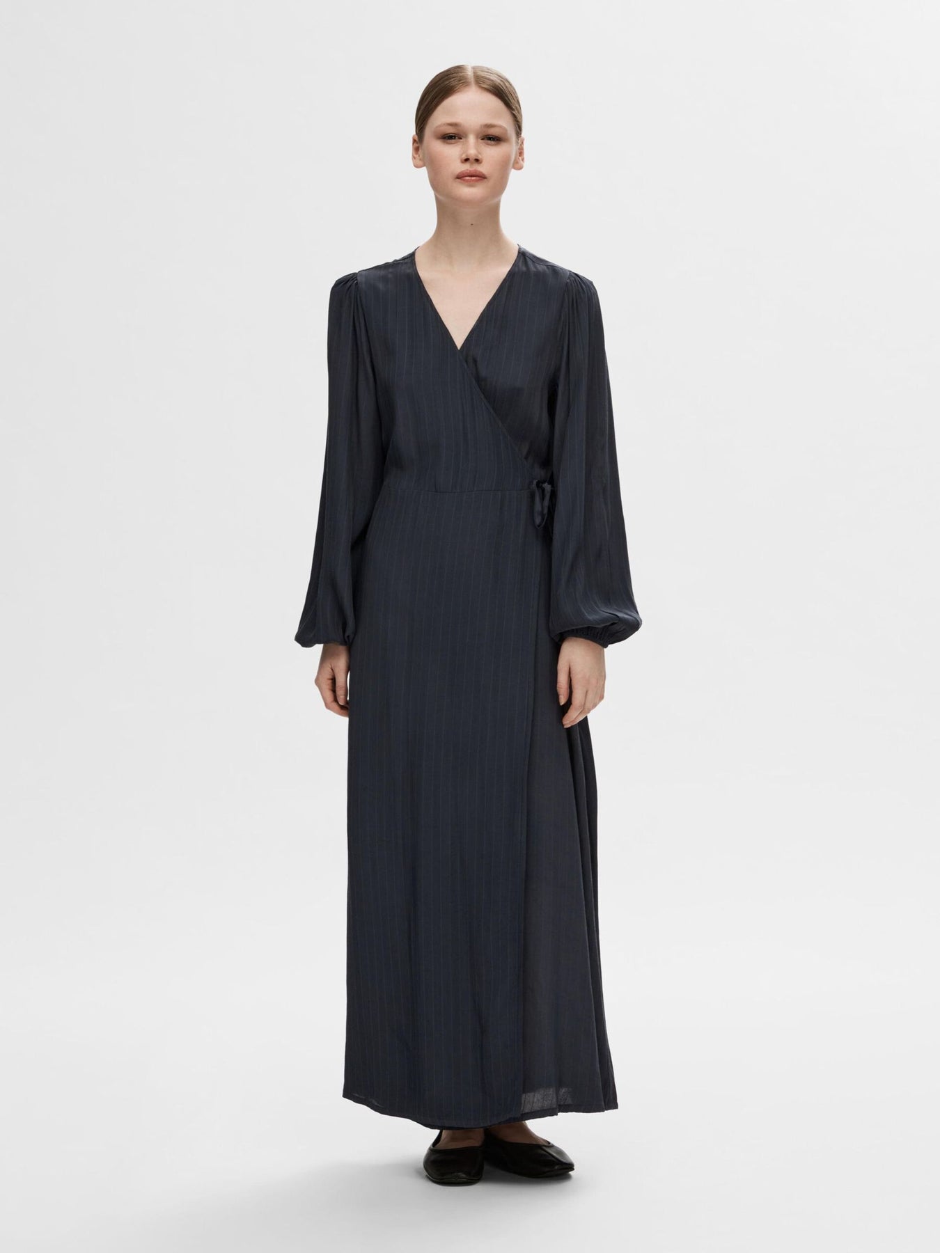 Susie L/S Ankle Wrap Dress - Dark Sapphire