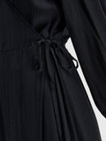 Susie L/S Ankle Wrap Dress - Dark Sapphire