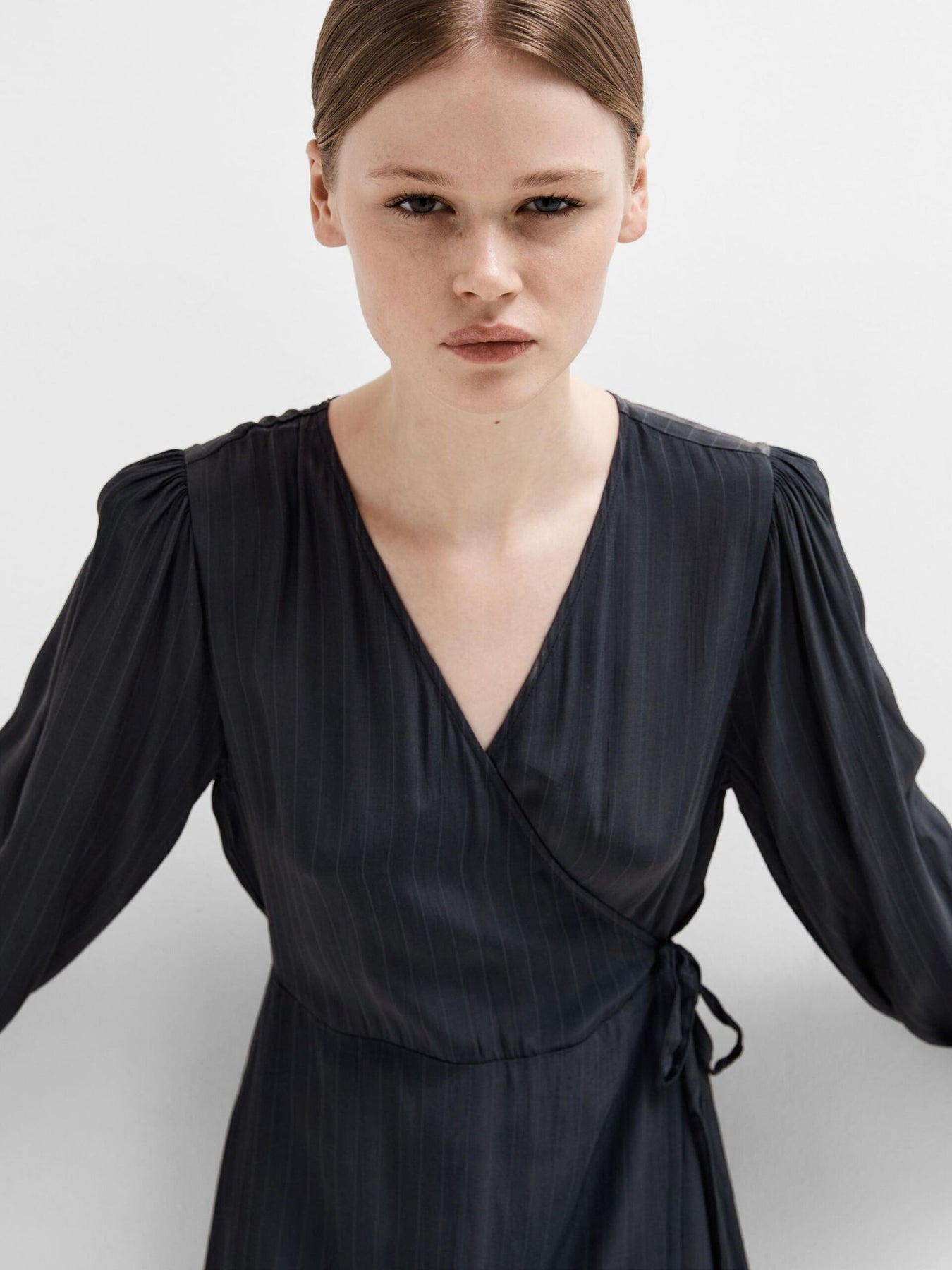 Susie L/S Ankle Wrap Dress - Dark Sapphire