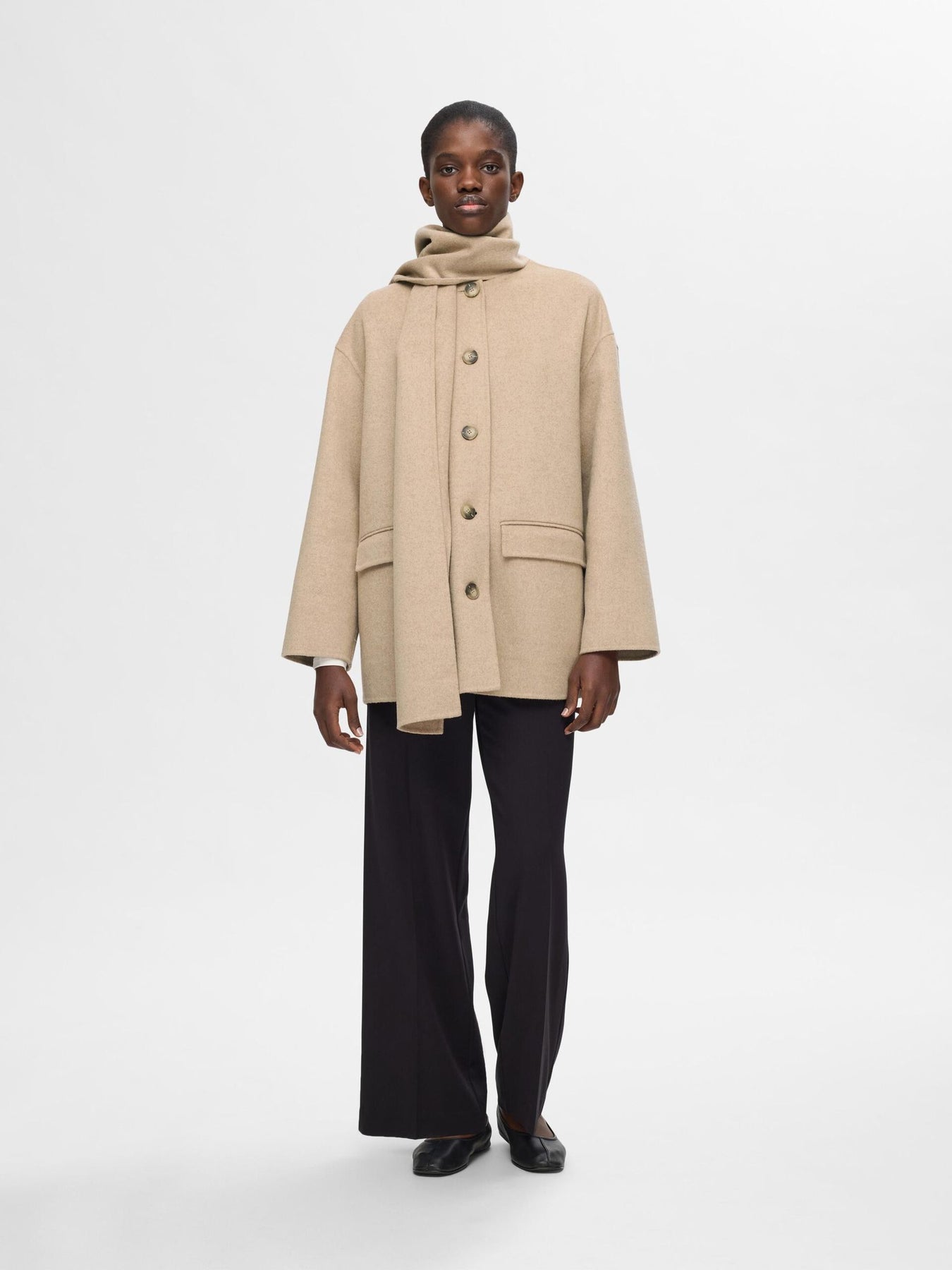 Pam Handmade Scarf Jacket - Sandshell