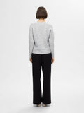 Lulu New Ls Knit V-Neck - Ljusgrå Melange