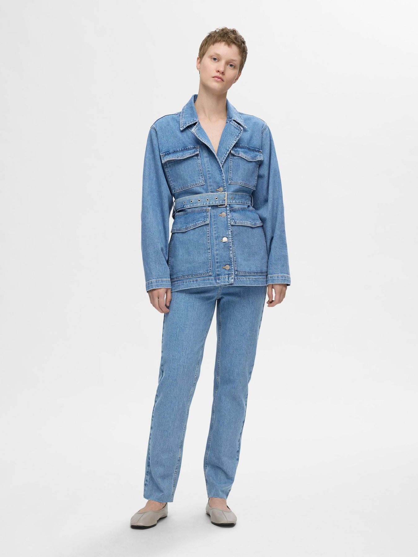 Ellin-Studio Ls Jacket - Light Blue Denim