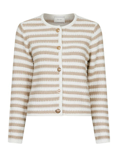 Limone Stripe Knit Jacket - Sand