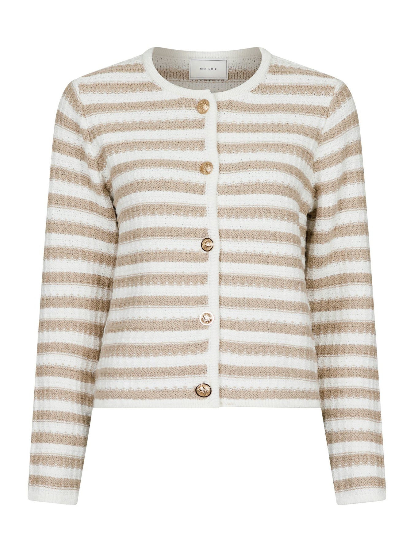 Limone Stripe Knit Jacket - Sand