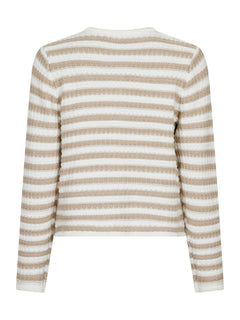 Limone Stripe Knit Jacket - Sand