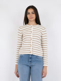 Limone Stripe Knit Jacket - Sand