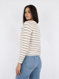 Limone Stripe Knit Jacket - Sand