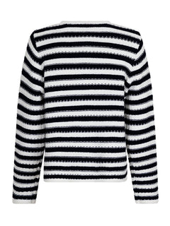 Limone Stripe Knit Jacket - Navy/White