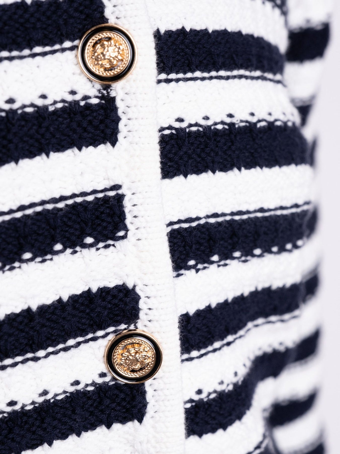 Limone Stripe Knit Jacket - Navy/White