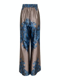 Mana Paisley Border Pants - Blue