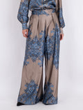 Mana Paisley Border Pants - Blue